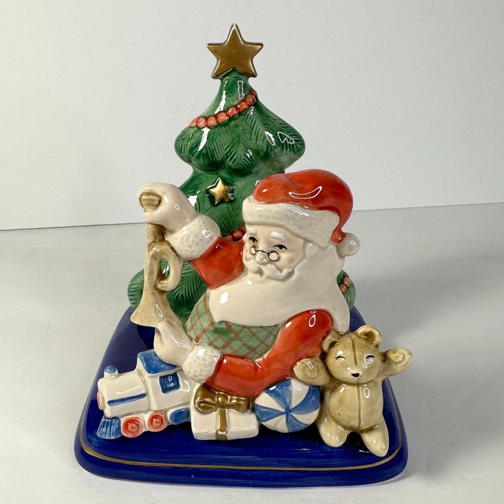 Vintage Fitz and Floyd Christmas Card Napkin Holder